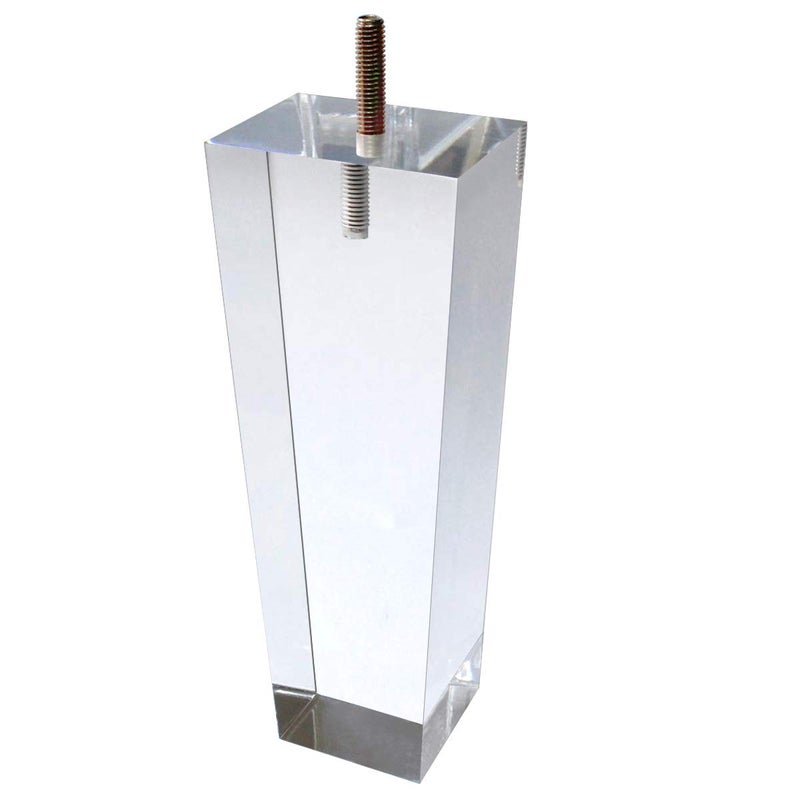 AORYVIC Replacement Legs Square Acrylic Sofa Feet 8 inch Stand legs for Bed Side Table Night Table Antique Modern Furniture Decor Clear Glass Pack of 4 - Image 1